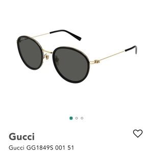 Gucci Black and Gold Sunglasses